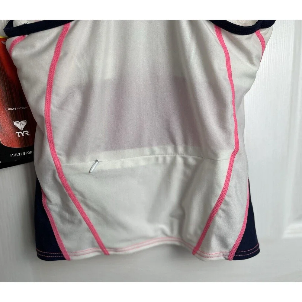 NWT TYR Activewear Women’s XSmall White And Pink Tank New USA Flaw